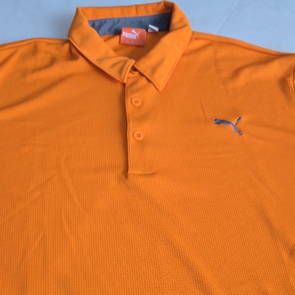 Puma Men's Bright Orange Polo Shirt - Picture 4 of 8
